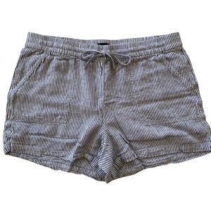J.Crew Striped Linen Blend Shorts Womens Medium Coastal Nautical Preppy Beach